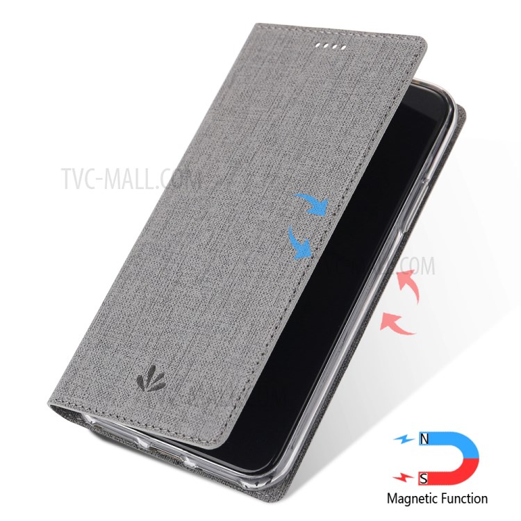 VILI DMX Style Cross Texture Card Slot Leather Unique Cover for Samsung Galaxy A01 - Grey-13