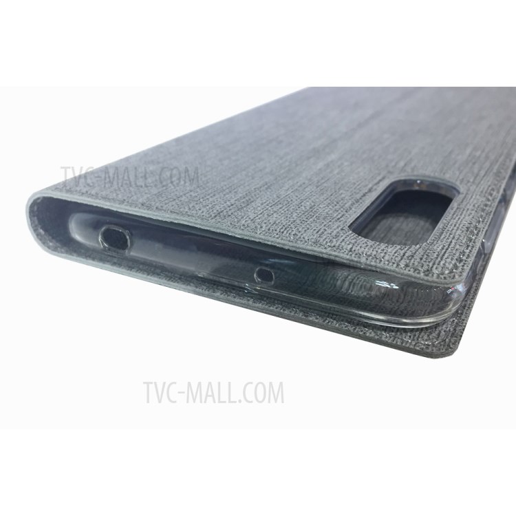 VILI DMX Style Cross Texture Card Slot Leather Unique Cover for Samsung Galaxy A01 - Grey-19