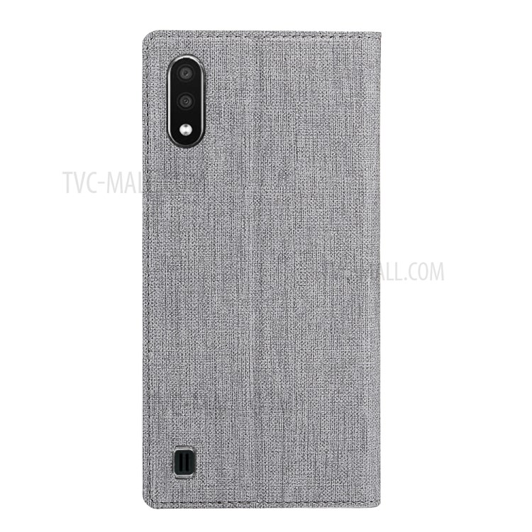 VILI DMX Style Cross Texture Card Slot Leather Unique Cover for Samsung Galaxy A01 - Grey-7