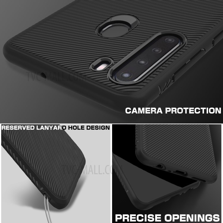 LENUO Twill Texture TPU Case for Samsung Galaxy A21 (US Version) - Black-7