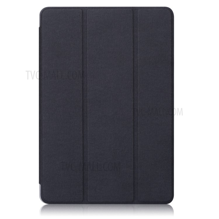 Textura De Pano De Dobraduras De Couro Estande Shell Inteligente Com Slot Caneta Para Samsung Galaxy Tab S6 Lite 10,4 P610 - Preto-2