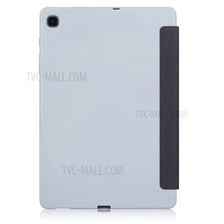 Textura De Pano De Dobraduras De Couro Estande Shell Inteligente Com Slot Caneta Para Samsung Galaxy Tab S6 Lite 10,4 P610 - Preto-3