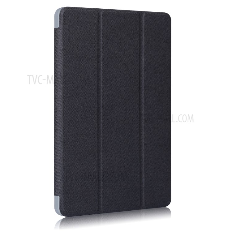 Textura De Pano De Dobraduras De Couro Estande Shell Inteligente Com Slot Caneta Para Samsung Galaxy Tab S6 Lite 10,4 P610 - Preto-4