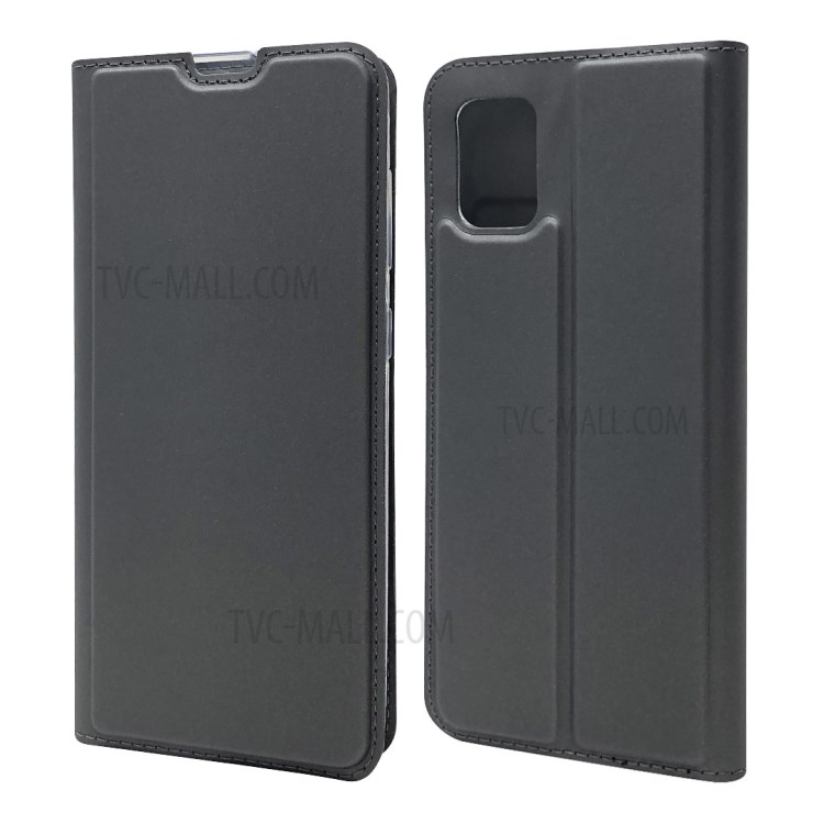 Couverture En Cuir Chiquenaude Absorbé Automatiquement Avec Porte-cartes Pour Samsung Galaxy A31 - Noir-1