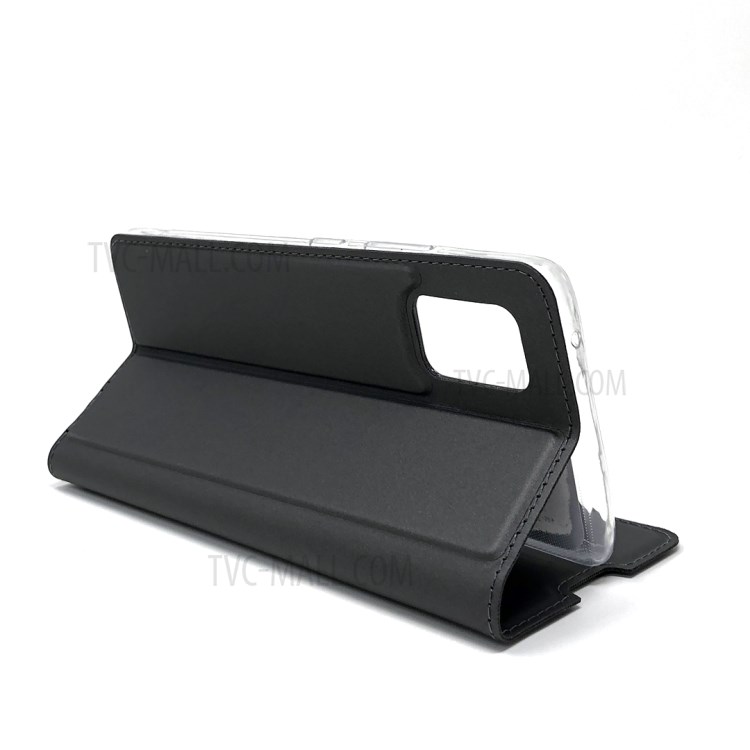 Téléphone Cellulaire En Cuir Absorbé Auto Cas Pour Samsung Galaxy A51 5G SM-A516 - Noir-7