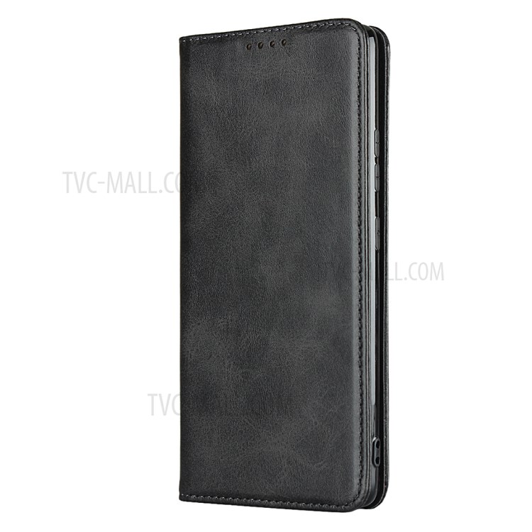 Auto-absorbed Leather Wallet  Shell for Samsung Galaxy A51 5G SM-A516 - Black-2