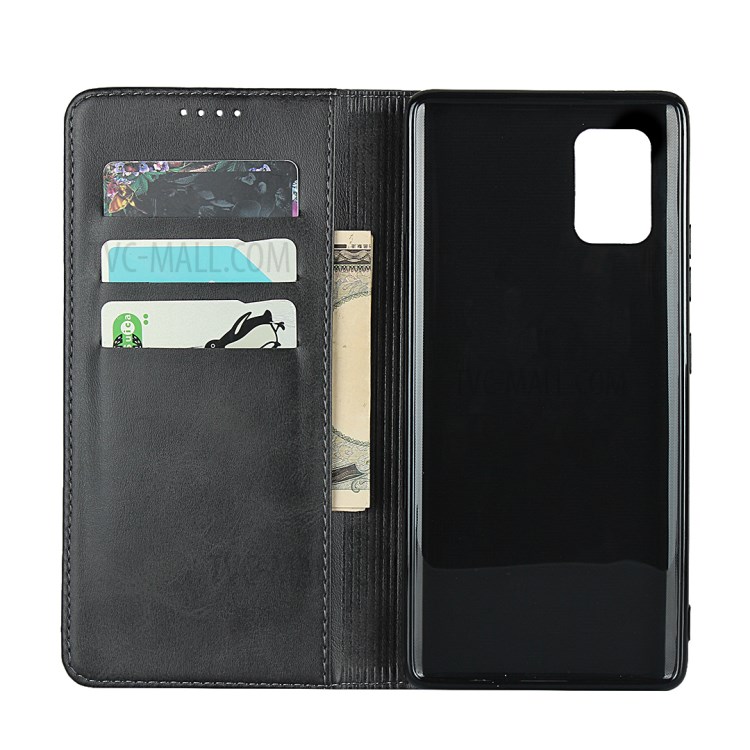 Auto-absorbed Leather Wallet  Shell for Samsung Galaxy A51 5G SM-A516 - Black-4