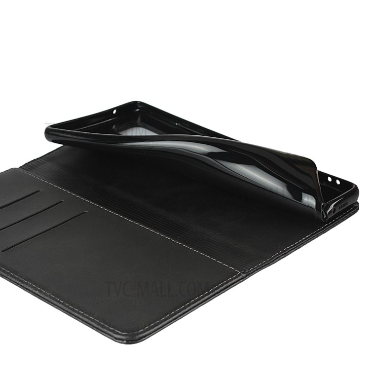 Auto-absorbed Leather Wallet Shell for Samsung Galaxy A51 5G SM-A516 - Black-7