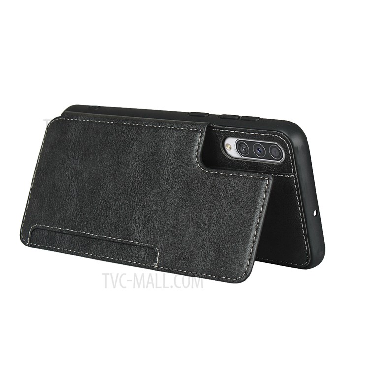 PU De Couro + Caso TPU Com Slots De Cartão E Shell Alça De Mão Para Samsung Galaxy A50 / A50s / A30s - Preto-5