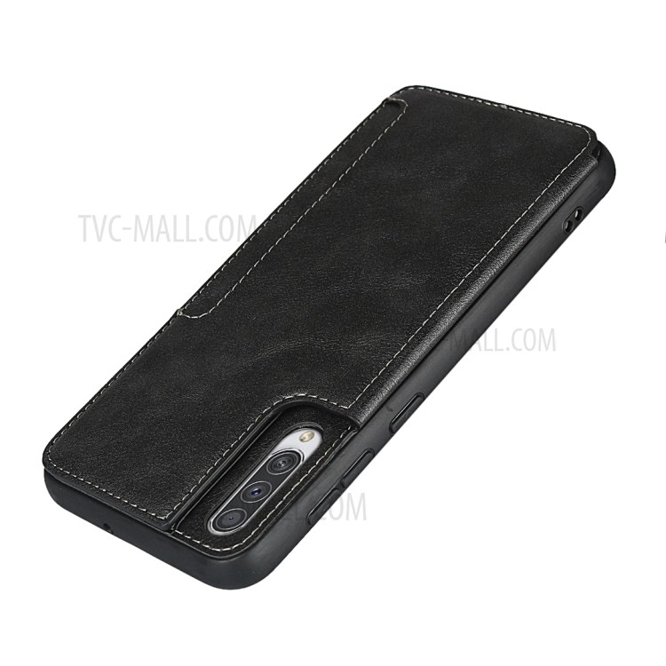 PU De Couro + Caso TPU Com Slots De Cartão E Shell Alça De Mão Para Samsung Galaxy A50 / A50s / A30s - Preto-6