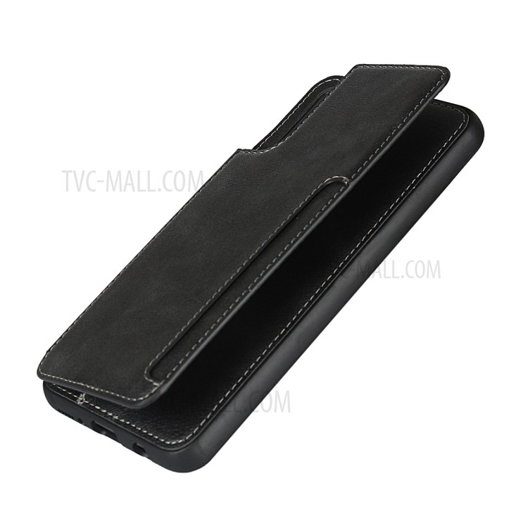 PU De Couro + Caso TPU Com Slots De Cartão E Shell Alça De Mão Para Samsung Galaxy A50 / A50s / A30s - Preto-7