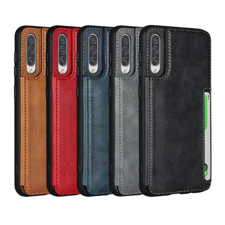 PU De Couro + Caso TPU Com Slots De Cartão E Shell Alça De Mão Para Samsung Galaxy A50 / A50s / A30s - Preto-8