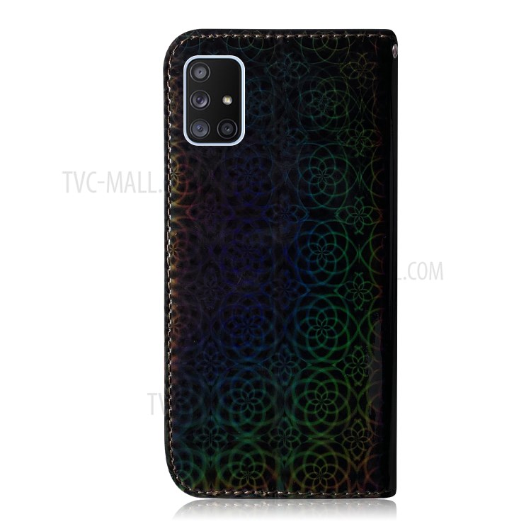 Flower Pattern Leather Wallet Stand Protection Cover for Samsung Galaxy A71 5G SM-A716 - Black-3
