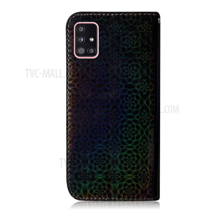Flower Pattern Leather Stand Wallet Case for Samsung Galaxy A51 5G SM-A516 - Black-3
