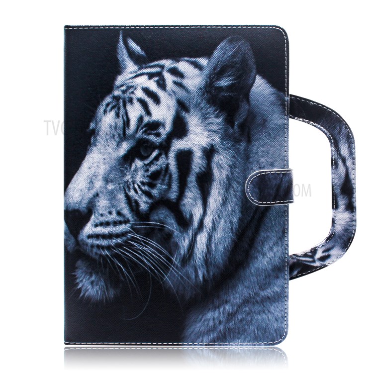 Caixa De Protecção De Mão Padrão Estilo Suporte De Impressão Carteira De Couro Comprimido Para Guia De Galáxias Samsung Um 8.4 (2020) - Tigre-2