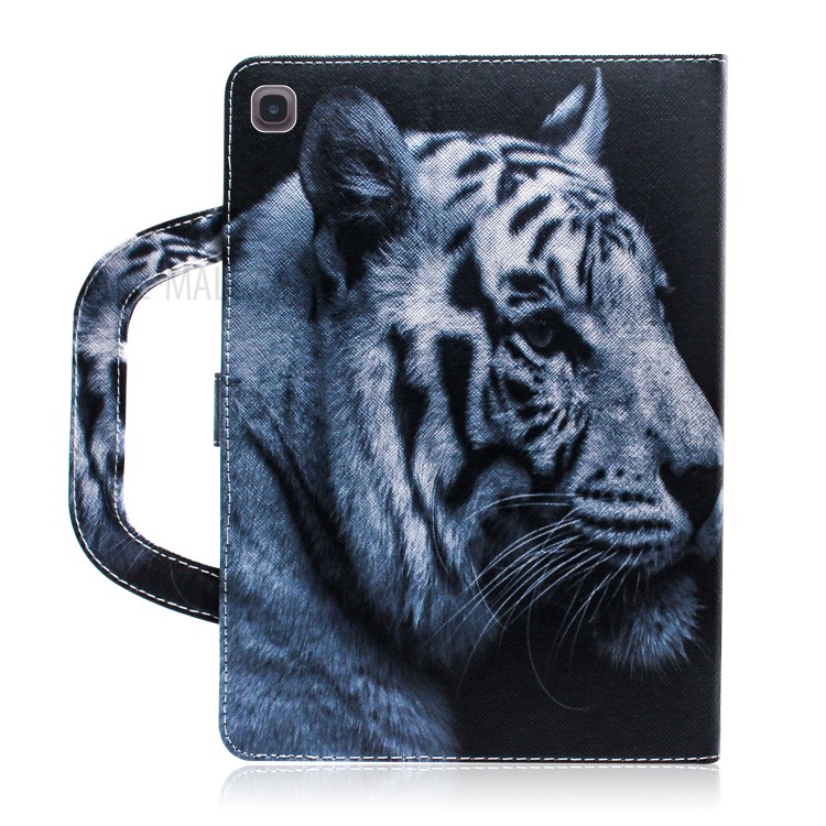 Handheld Style Pattern Printing Wallet Stand Leather Tablet Protective Case for Samsung Galaxy Tab A 8.4 (2020) - Tiger-3