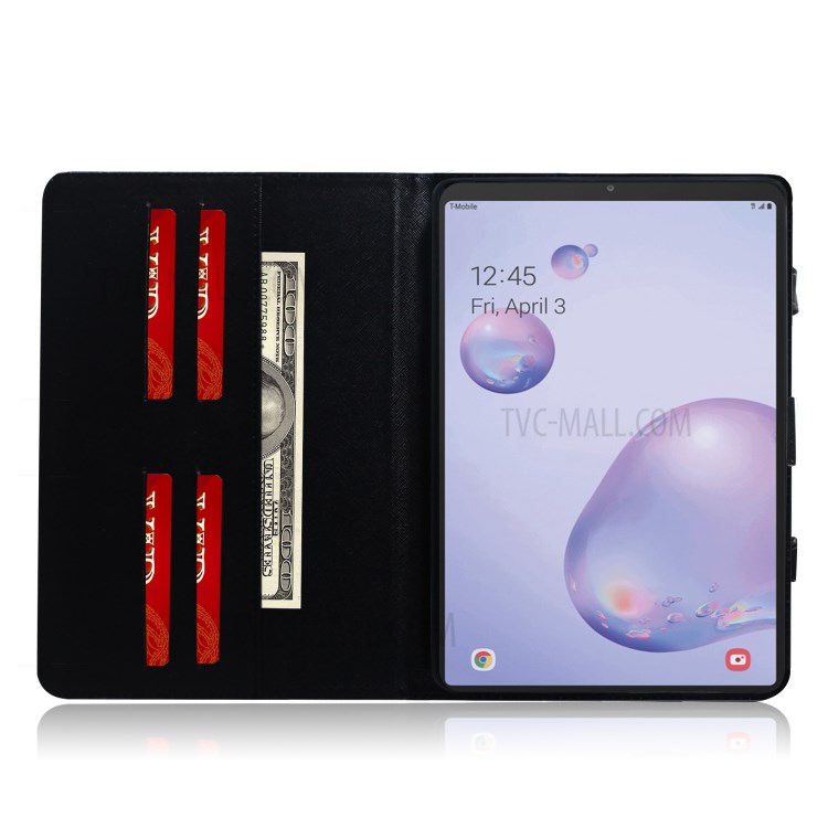 Caixa De Protecção De Mão Padrão Estilo Suporte De Impressão Carteira De Couro Comprimido Para Guia De Galáxias Samsung Um 8.4 (2020) - Tigre-9