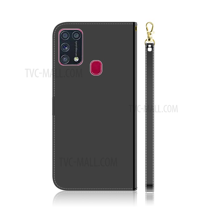 Spiegelartige Oberfläche Mappenstand Leder Telefonoberteil Für Intelligente Huawei P 2020 - Schwarz-3