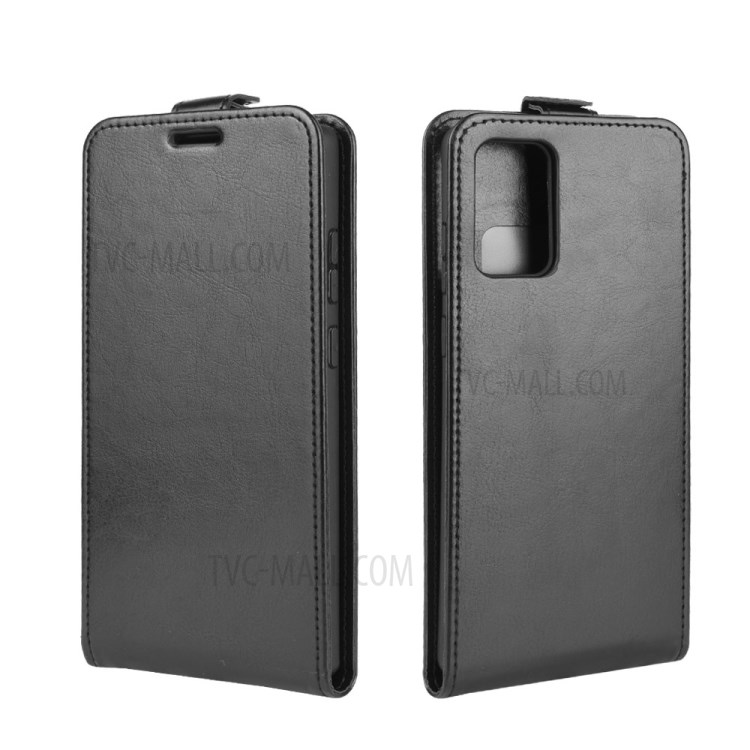 Crazy Horse Vertical Flip Leather Cell Phone Case for Samsung Galaxy Note 20 - Black-1