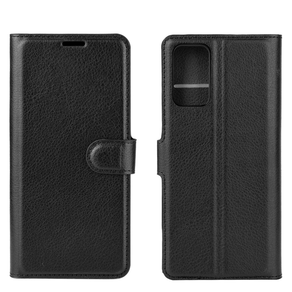 Litchi Skin with Wallet Leather Cover for Samsung Galaxy Note 20 - Black-5