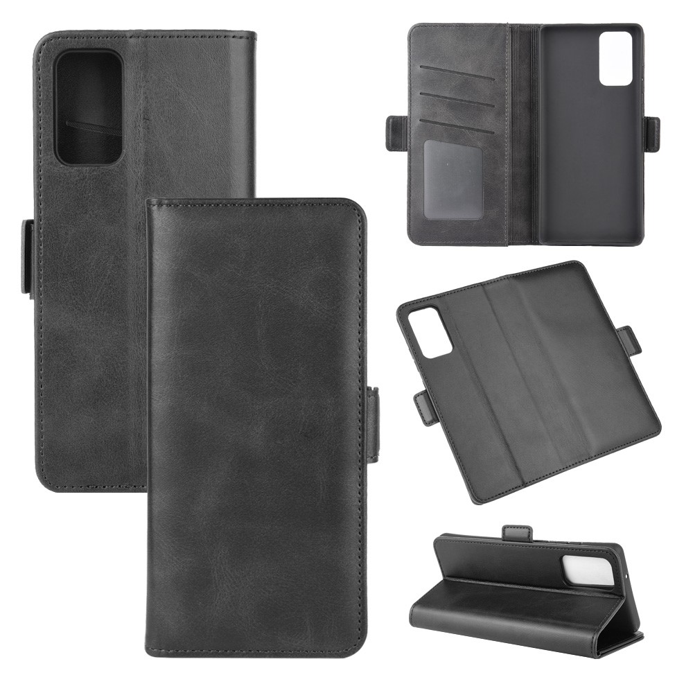 Cas Stand Aimant De Porte-monnaie En Cuir D'adsorption Téléphone Pour Samsung Galaxy Note 20 - Noir-1