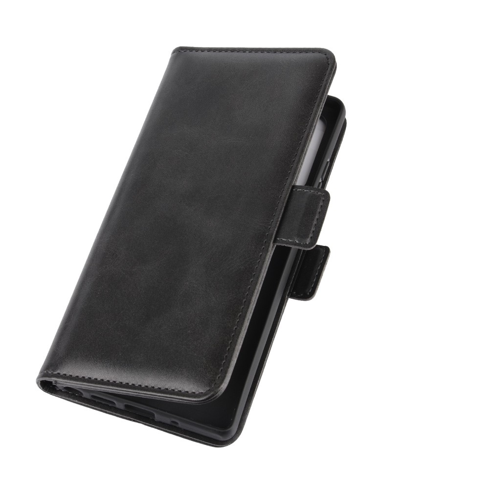 Magnet Adsorción de Cuero de Cuero Case de Teléfono Para Samsung Galaxy Note20/Note20 5G - Negro