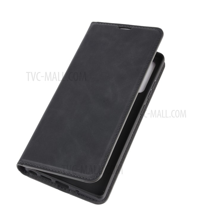 Seidige Griff Leder Stilvolle Abdeckung Für Samsung Galaxy Note 20 - Schwarz-6