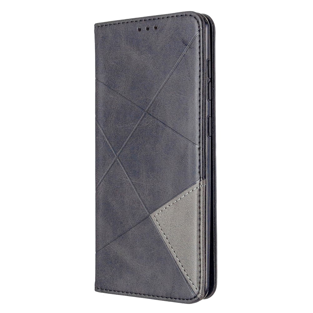 Geometrisches Muster Auto-absorbierten Lederabdeckung Für Samsung Galaxy A31 - Schwarz-2