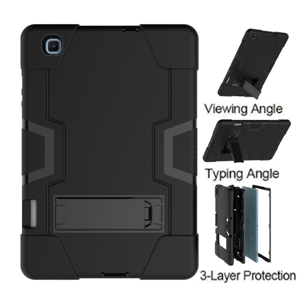 PC TPU Hybrid Tablet Case with Kickstand for Samsung Galaxy Tab S6 Lite - Black-6