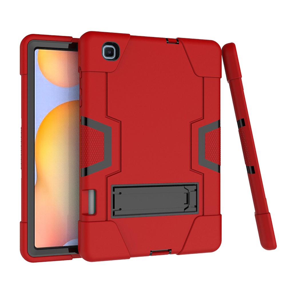 PC TPU Hybrid Tablet Case with Kickstand for Samsung Galaxy Tab S6 Lite - Red / Black-5