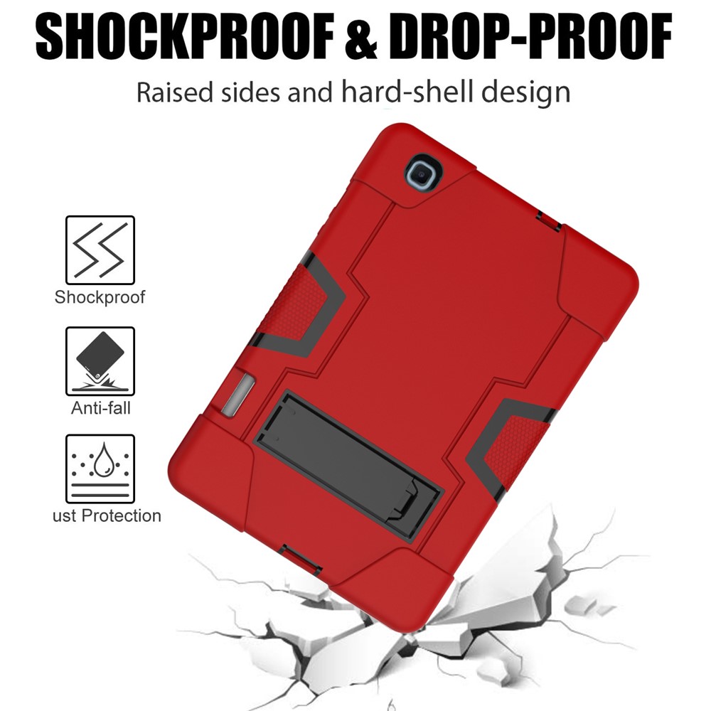 PC TPU Hybrid Tablet Case with Kickstand for Samsung Galaxy Tab S6 Lite - Red / Black-7