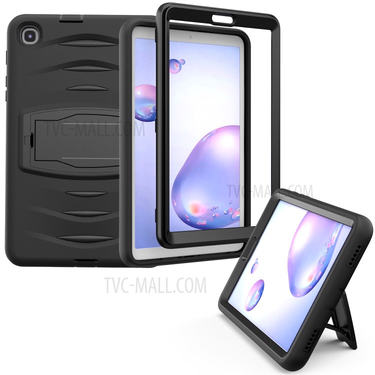 Impacto Robusta Capa Resistente Estribo Lateral PC + Pastilha De Silicone Para Guia De Galáxias Samsung Um 8.4 (2020) T307 - Preto-2