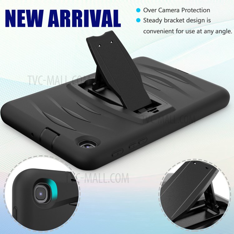 Impacto Robusta Capa Resistente Estribo Lateral PC + Pastilha De Silicone Para Guia De Galáxias Samsung Um 8.4 (2020) T307 - Preto-3