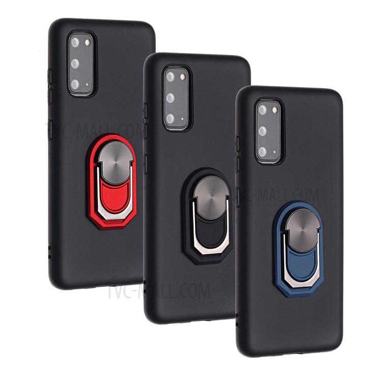 Kickstand Soft Silicone Phone Cover for Samsung Galaxy S20 - Black-7
