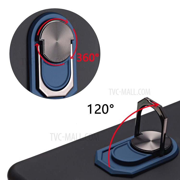 Kickstand Soft Phone Case Protective Cover for Samsung Galaxy A70 - Black / Blue-2
