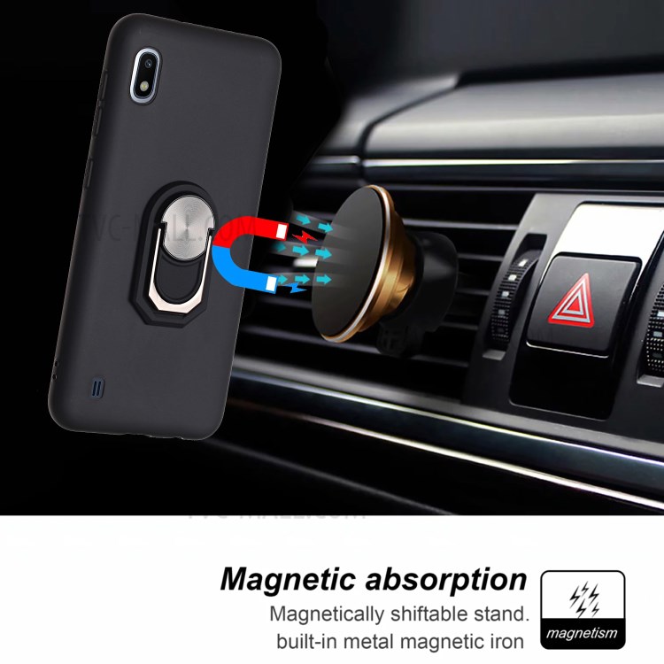 Béquille Couvercle De Téléphone Logiciel Avec Une Feuille De Support Magnétique Pour Samsung Galaxy A10 - Noir-5
