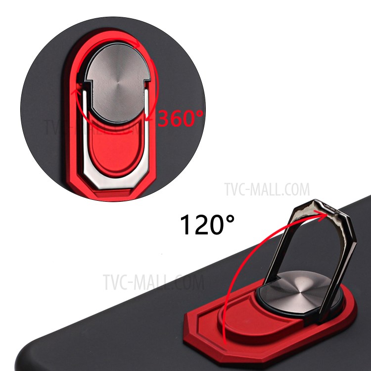 Black Armor Series Kickstand Silicone Case Shell for Samsung Galaxy Note 10 Plus 5G/Note 10 Plus - Black / Red-2