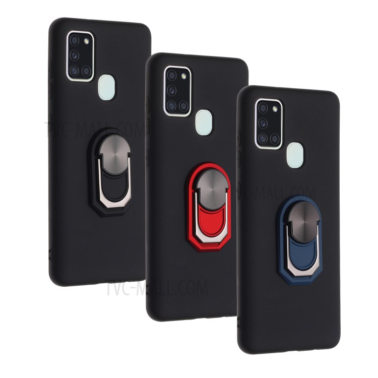 Macia Tampa Da Caixa De Telefone De Silicone Com Kickstand Para A21s Samsung Galaxy - Preto-7