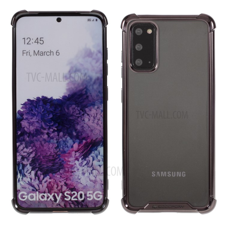 MERCURY GOOSPERY Case Electroplating TPU Mobile Phone Shell for Samsung Galaxy S20 - Black-1