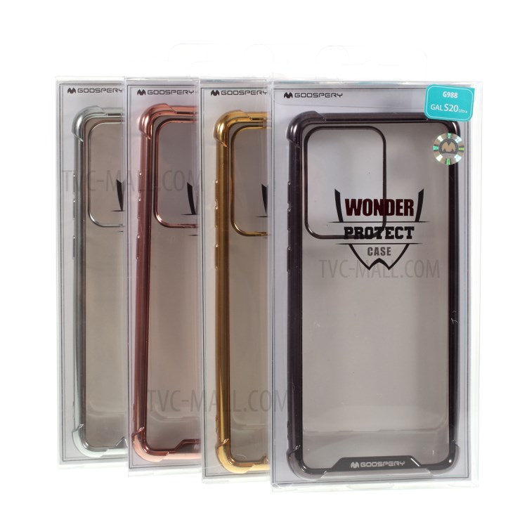 MERCURY GOOSPERY Protective Case Electroplating TPU Phone Shell for Samsung Galaxy S20 Ultra - Black-9