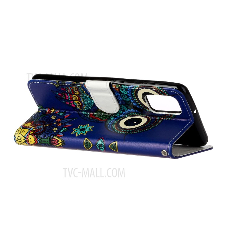 Embossed Pattern Printing Wallet Leather Stand Case for Samsung Galaxy A41 (Global Version) - Owl-5