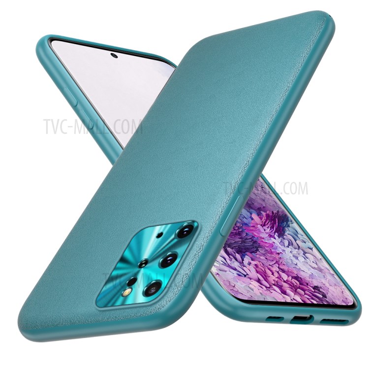 PU Cuir Cas TPU De Téléphone Alliage Anneau De Lentille Pour Samsung Galaxy S20 Ainsi Que - Vert-1