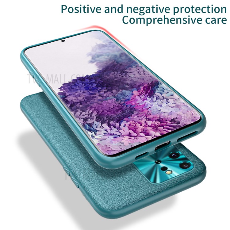 PU Cuir Cas TPU De Téléphone Alliage Anneau De Lentille Pour Samsung Galaxy S20 Ainsi Que - Vert-2