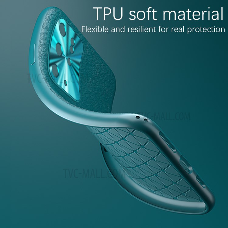 PU Cuir Cas TPU De Téléphone Alliage Anneau De Lentille Pour Samsung Galaxy S20 Ainsi Que - Vert-4