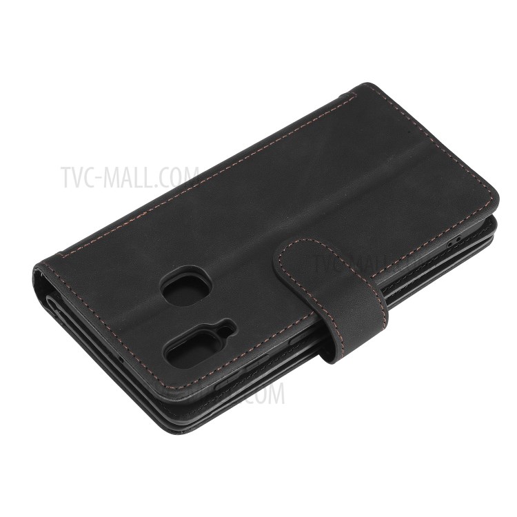 Poche À Fermeture Éclair 9 Fentes Porte-cartes De Portefeuille En Cuir Pour Samsung Galaxy A40 - Noir-11