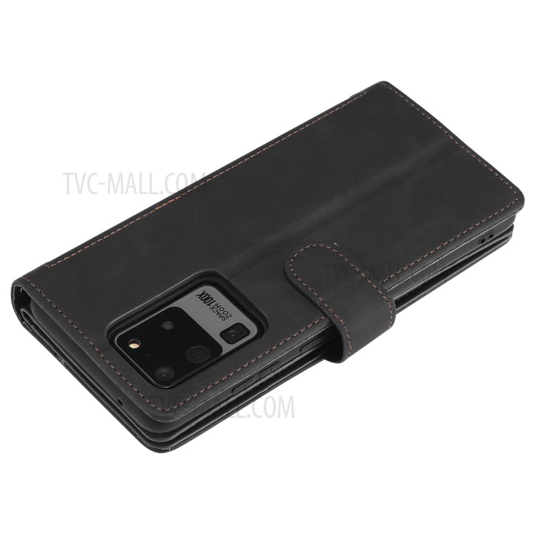 Zipper Pocket 9 Card Slots Leather Wallet Stand Case for Samsung Galaxy S20 Ultra - Black-12