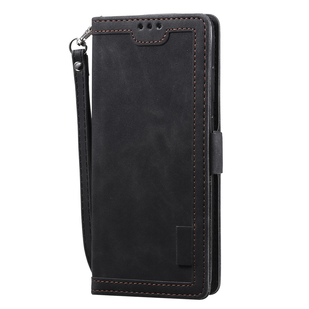Retro Splicing Style Wallet Stand Flip Leather Case for Samsung Note 20 Ultra / Note 20 Ultra 5G - Black-4