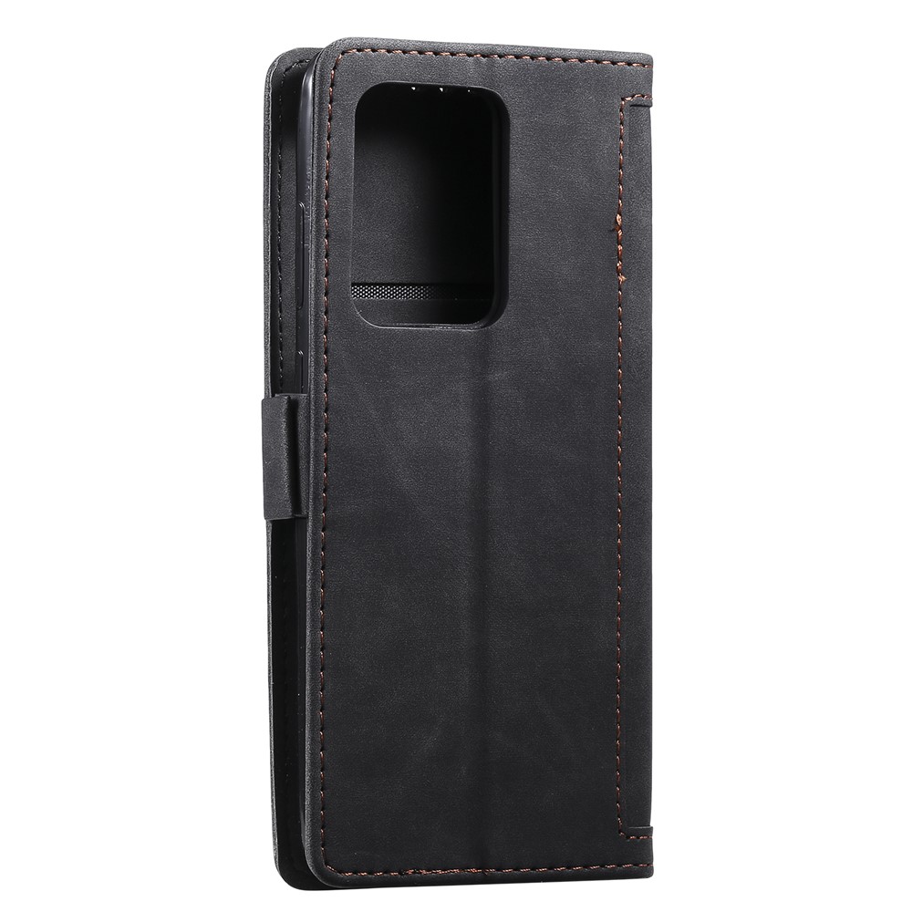 Retro Splicing Style Wallet Stand Flip Leather Case for Samsung Note 20 Ultra / Note 20 Ultra 5G - Black-5