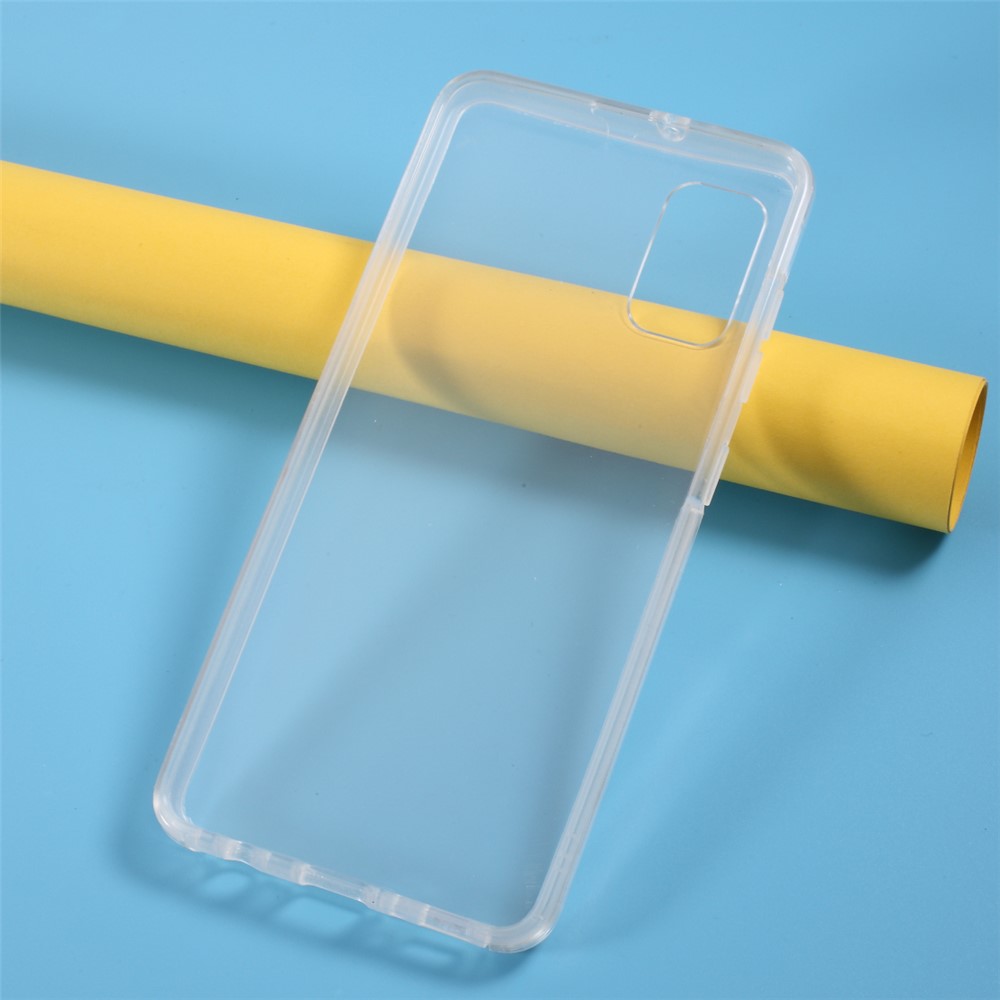 Full Coverage Clear Acrylic+TPU+PET Phone Cover Hybrid Case for Samsung Galaxy A41 (Global Version)