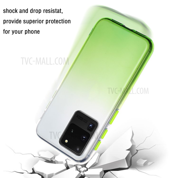 Gradient Color Blocking Button StyleTPU Shell for Samsung Galaxy S20 Ultra - Grey-3